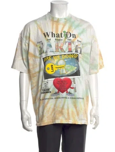 Pre-owned Online Ceramics Tie-dye Print Crew Neck T-shirt In Neutrals