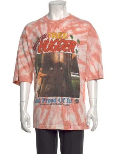 Pre-owned Online Ceramics Tie-dye Print Crew Neck T-shirt In Pink