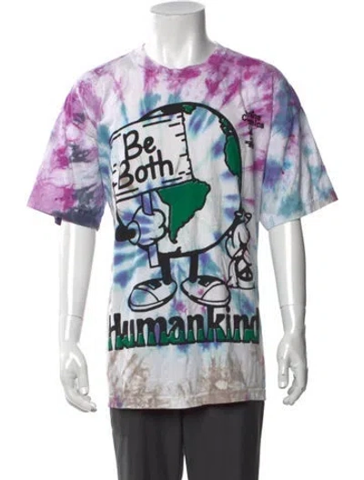 Pre-owned Online Ceramics Tie-dye Print Crew Neck T-shirt In Purple