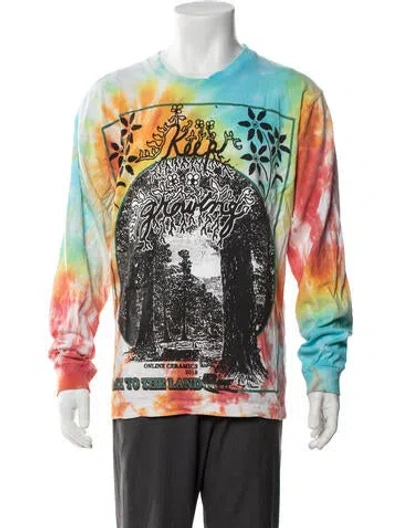 Pre-owned Online Ceramics Tie-dye Print Crew Neck T-shirt In White