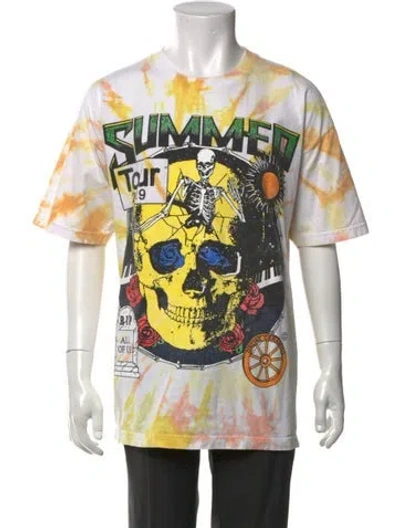 Pre-owned Online Ceramics Tie-dye Print Crew Neck T-shirt In Yellow