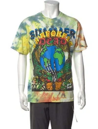 Pre-owned Online Ceramics Tie-dye Print Crew Neck T-shirt In Yellow