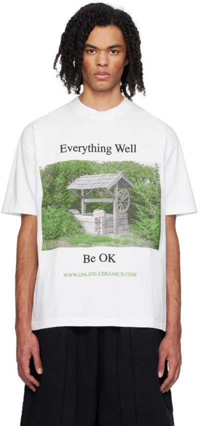 Online Ceramics White 'everything Well Be Ok' T-shirt