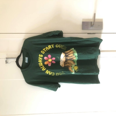 Pre-owned Online Ceramics 'you Can Always Start Overt Tee In Green