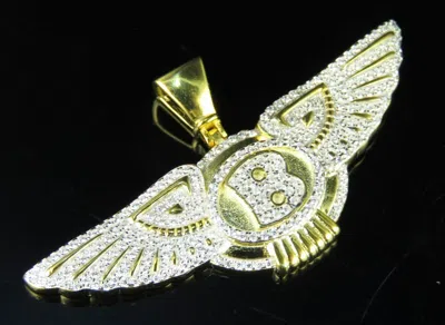 Pre-owned Online0369 2.18 Ct Pass Tester Moissanite Flying B Wings Men's Charm Pendant Silver In White