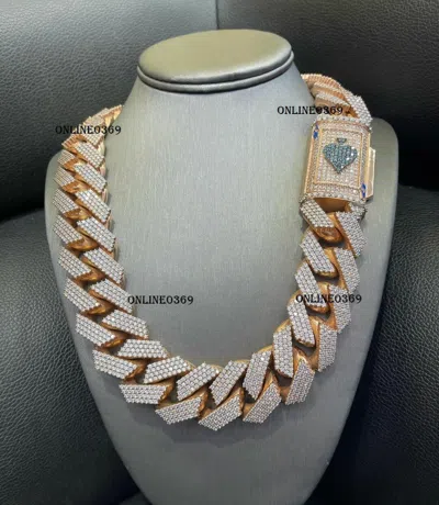 Pre-owned Online0369 25 Mm Thick Men's Heavy Solid Miami Cuban Necklace Chain In 925 Sterling Silver In White