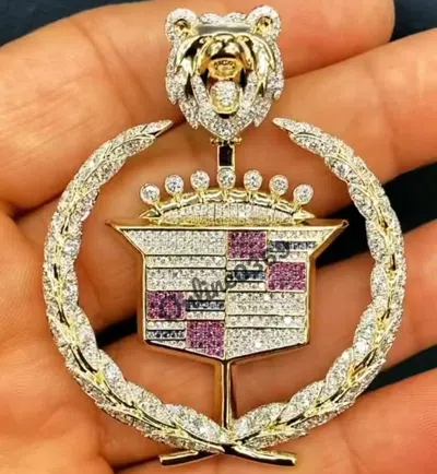 Pre-owned Online0369 Men's 2.40ct Round Multi Color Cubic Zirconia Lion With Charm Pendant 925 Silver In Multicolor