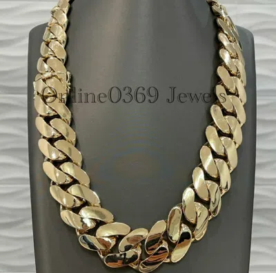 Pre-owned Online0369 Men's Custom 26mm Wide 25 Inch Long 1kg Solid Cuban Link Necklace 925 Silver In White