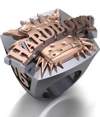 Pre-owned Online0369 Men's Unique Design Customize Design Hard Body Top Ring Silver White Gold Plated In Yellow