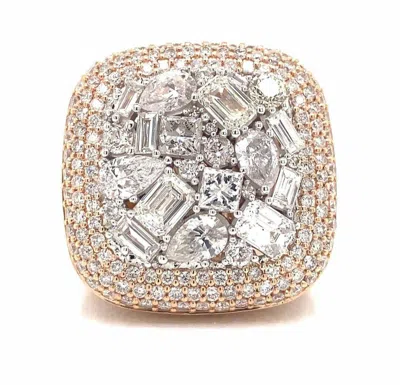 Pre-owned Online0369 Mens 2.89ct Round Multi Cut Cubic Zirconia Top Ring In Yellow Gold Plated Silver In White