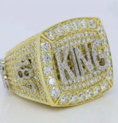 Pre-owned Online0369 Men Customized Name Rd Cubic Zirconia 2.98ct Rd Cubic Zirconia Ring Silver In White