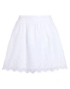 Only 15313168 Bright White Onllou Emb Flowy Skirt Ptm Woman Mini Skirt White Size Xl Organic Cotton, In White