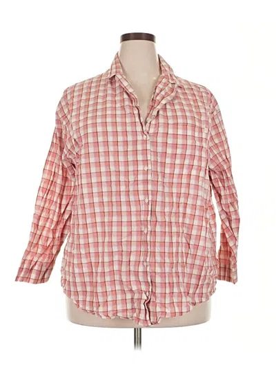 Pre-owned Only 3/4 Sleeve Button Down Shirt In Red