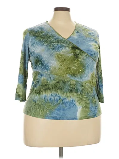 Pre-owned Only 3/4 Sleeve Top Green One Shoulder Neckline Tops