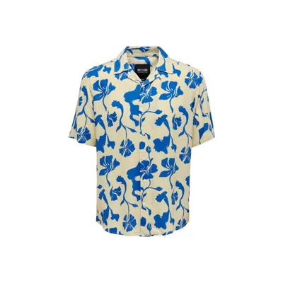 Only & Sons Bicolor Viscose Shirt In Blue