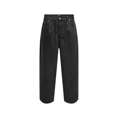 Only & Sons Black Cotton Relaxed Fit Jeans