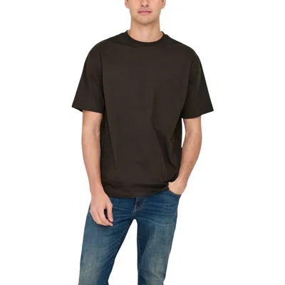 Only & Sons Brown Organic Cotton T-shirt In Multi