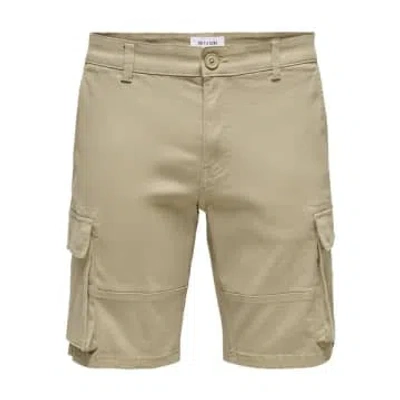 Only & Sons Cargo Shorts Beige In Neturals