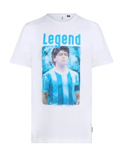 Only & Sons Celebrity Icons Man T-shirt Azure Size Xxl Cotton In White
