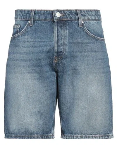 Only & Sons Edge Straight Fit Denim Shorts In Light Blue With Pink Rinse