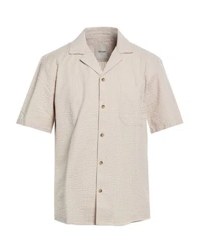 Only & Sons Man Shirt Beige Size L Cotton, Recycled Cotton In Neutral