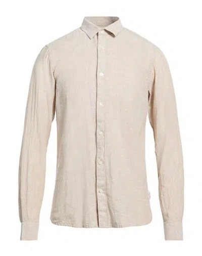 Only & Sons Man Shirt Beige Size M Linen, Cotton, Recycled Cotton In Neutral