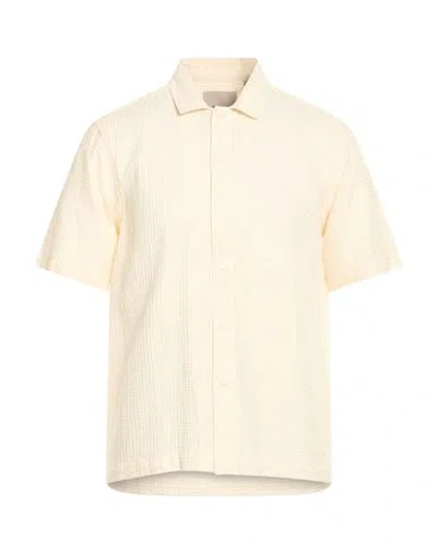 Only & Sons Man Shirt Cream Size M Cotton In Neutral