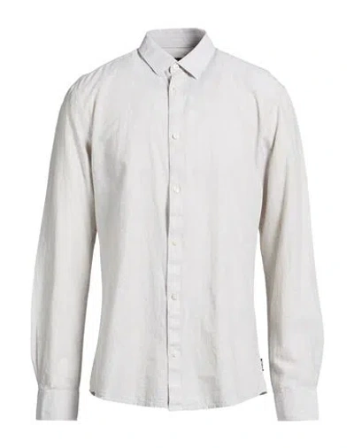 Only & Sons Man Shirt Light Green Size L Cotton, Linen In White