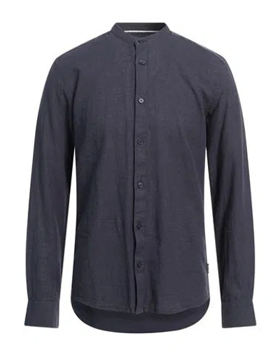 Only & Sons Man Shirt Midnight Blue Size S Linen, Cotton, Recycled Cotton