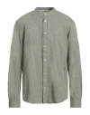 Only & Sons Man Shirt Military Green Size S Linen, Cotton, Recycled Cotton
