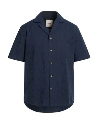 Only & Sons Man Shirt Navy Size S Cotton, Recycled Cotton In Blue