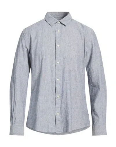 Only & Sons Man Shirt Navy Size Xxl Cotton, Linen In Gray