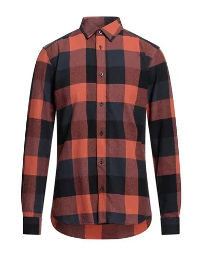 Only & Sons Man Shirt Rust Size M Cotton In Red