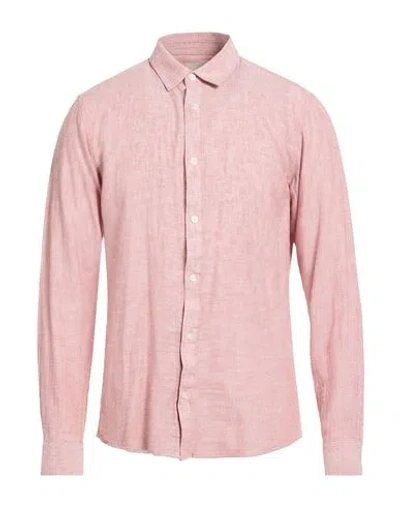 Only & Sons Man Shirt Tan Size M Linen, Cotton, Recycled Cotton In Pink