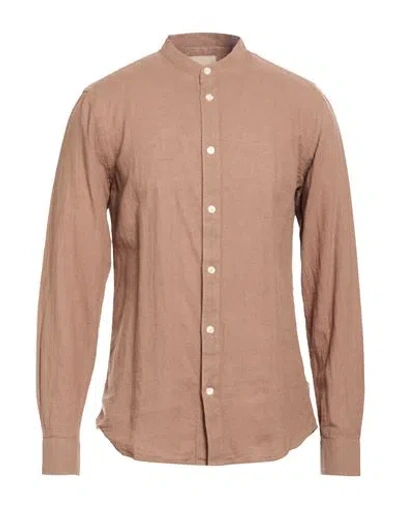 Only & Sons Man Shirt Taupe Size M Linen, Cotton, Recycled Cotton In Neutral