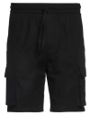 Only & Sons Man Shorts & Bermuda Shorts Black Size L Cotton, Linen
