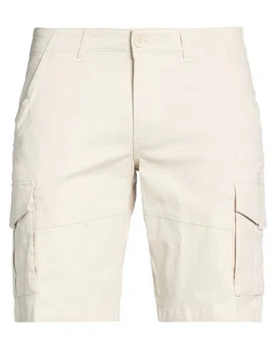 Only & Sons Man Shorts & Bermuda Shorts Ivory Size Xl Cotton, Recycled Cotton, Elastane In Neutral