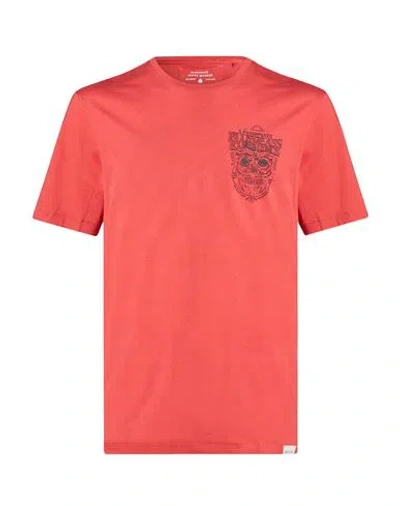 Only & Sons Man T-shirt Red Size Xl Organic Cotton In Pink