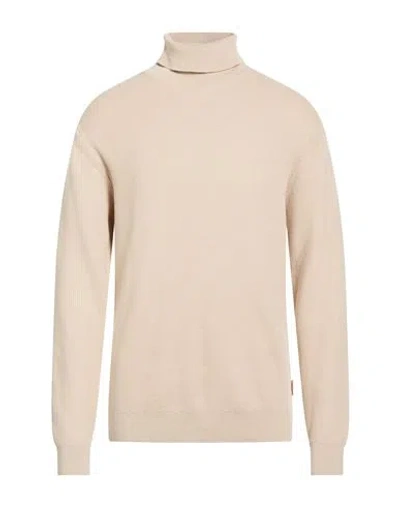 Only & Sons Man Turtleneck Beige Size L Cotton, Nylon In Neutral
