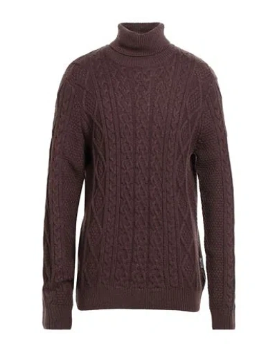Only & Sons Man Turtleneck Chocolate Brown Size Xl Acrylic, Cotton