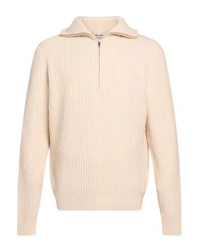 Only & Sons Man Turtleneck Cream Size Xl Cotton, Polyester, Elastane, Wool In Neutral