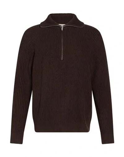 Only & Sons Man Turtleneck Dark Brown Size Xl Cotton, Polyester, Elastane, Wool