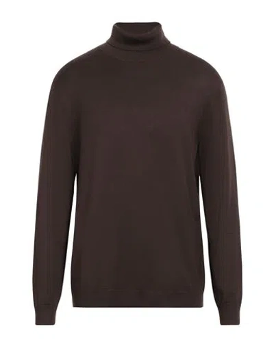 Only & Sons Man Turtleneck Dark Brown Size Xl Livaeco By Birla Cellulose, Polyester In Brown