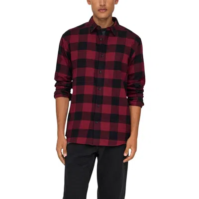 Only & Sons Multicolor Cotton Pattern Shirt In Red