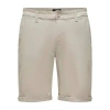 ONLY & SONS PETER CHINO SHORTS SILVER LINING