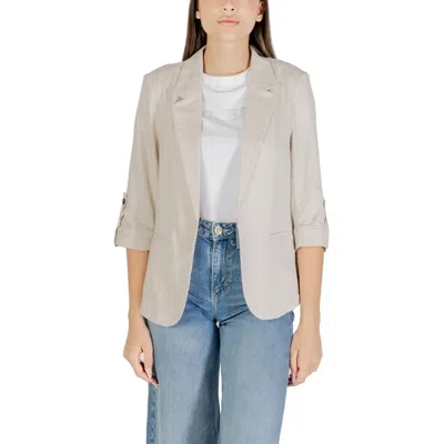 Only Beige Linen Blazer In Multi