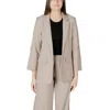 Only Beige Viscose Blazer In Gray