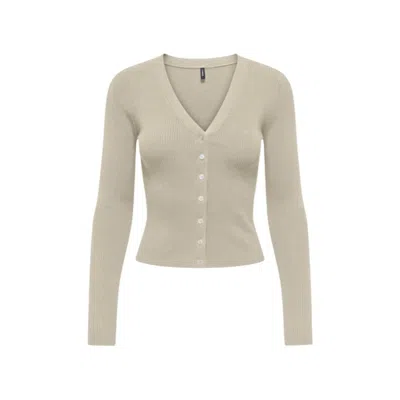 Only Beige Viscose Cardigan In Neutral
