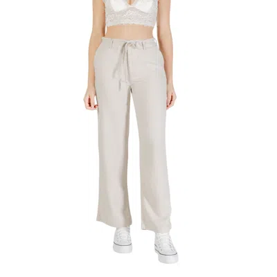 Only Beige Viscose Casual Pants In White