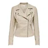 Only Beige Viscose Jackets & Coat In Beige